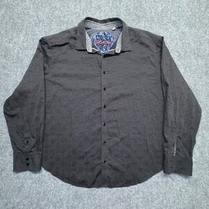 Robert Graham Black Jacquard‎ Long Sleeve Shirt 3XL